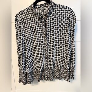 Habitat Black and White Patterned Blouse